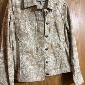 Croft & Barrow Tan Paisley Jean Jacket